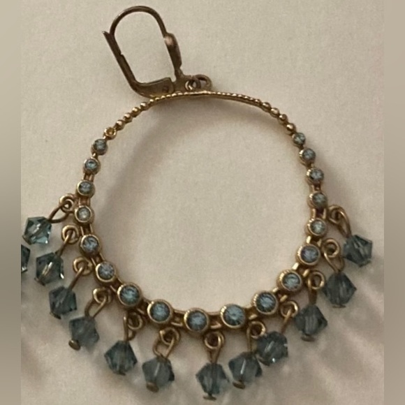 CATHERINE POPESCO La Vie Parisienne Gold Hoop Beaded Crystal Earrings - Picture 7 of 9